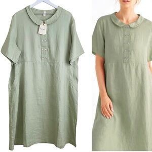 Elegant Sage Green Midi Dress